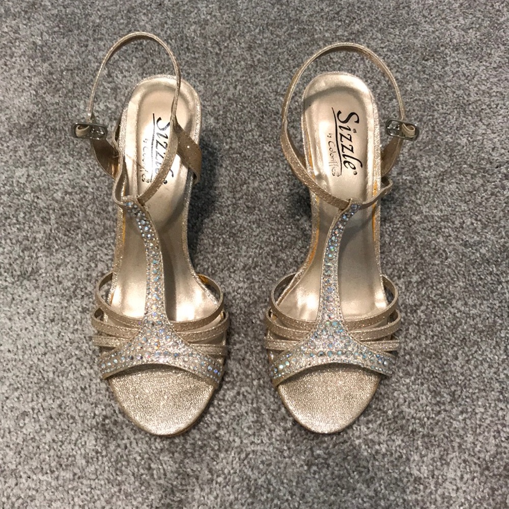 Gold and Silver Heels, Size 6.5